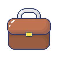 icono de estilo plano de maletín de cartera vector