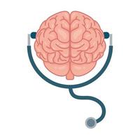 human brain, mental health care symbol vector