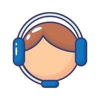 support service agent flat style icon vector