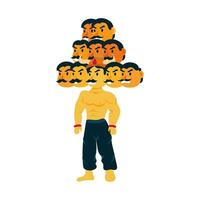 ravana with ten heads character vector