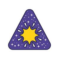 space badge with star line and fill style vector