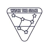 space badge with constellation line style vector