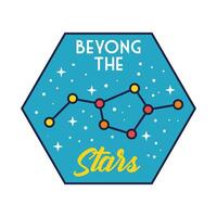 space badge with stars constellation line and fill style vector