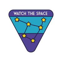 space badge with constellation line and fill style vector