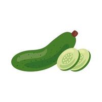 pepino fresco vegetal icono de comida sana vector