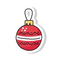 merry christmas ball sticker icon vector