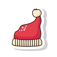 merry christmas santa hat sticker vector