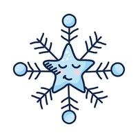 kawaii star snowflake comic character vector