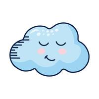 kawaii cloud comic character vector