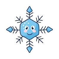 kawaii snowflake comic character vector