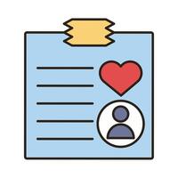 profile avatar with heart in paper line and fill style icon vector