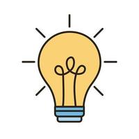 lightbulb idea line and fill style icon vector
