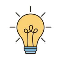 lightbulb idea line and fill style icon vector