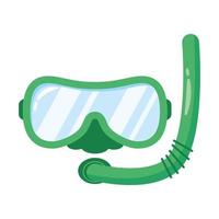 icono de estilo plano de accesorio de snorkel vector