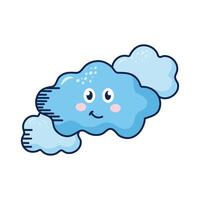 kawaii clouds comic characters vector