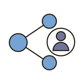 profile avatar with share symbol line and fill style icon vector