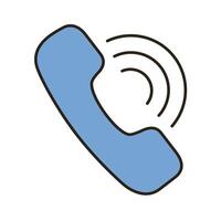 telephone service line and fill style icon vector