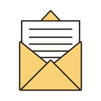 envelope mail line and fill style icon vector