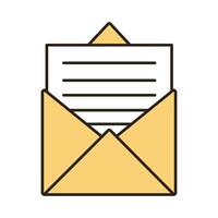 icono de estilo de relleno y línea de correo vector