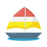 icono de estilo plano de barco de velero vector