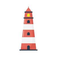 lighthouse tower flat style icon