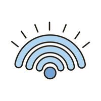 línea de señal wifi e icono de estilo de relleno vector