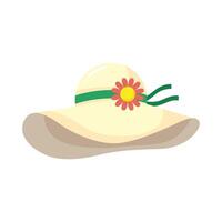 summer hat accessory flat style icon vector