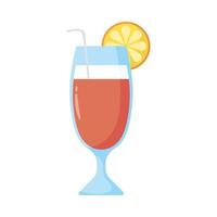tropical cocktail cup flat style icon vector