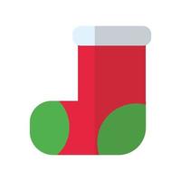 feliz navidad calcetín icono de estilo plano vector
