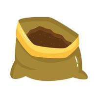 sack of soil for gardening flat style icon vector
