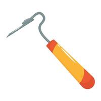 sickle gardening tool flat style icon vector