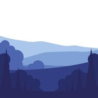 pine trees with clouds landscape design vector