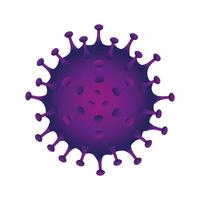 icono aislado de la partícula púrpura del coronavirus vector