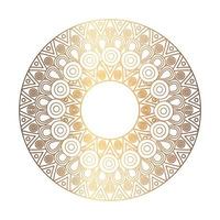 elegante adorno, mandala redondo en color dorado vector