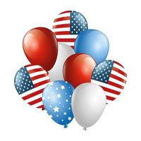 Isolated usa balloons vector design