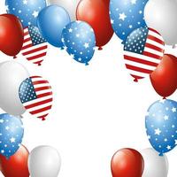 Isolated usa balloons vector design