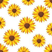 background of sunflowers plants icons vector