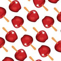 fondo de deliciosas manzanas de caramelo vector