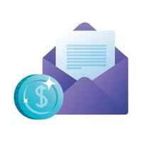 Isolated envelope and coin vector design