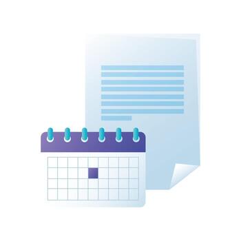 Isolated calendar and document vector design