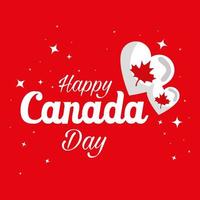 Corazones canadienses de feliz día de Canadá diseño vectorial vector