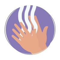 Hands washing with soap vector design