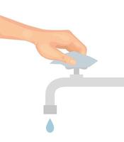 hand with water tap vector design