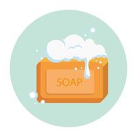soap bar with bubbles vector design