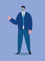 businessman with medical mask vector design