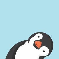 Penguin head isolated background vector