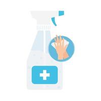 Hands washing with sanitizer bottle vector design
