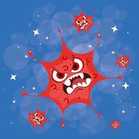 Covid 19 virus bad cartoon vector design