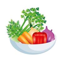 celery garlic carrot pepper and onion vegetable vector design