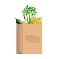 verduras dentro de diseño vectorial de bolsa vector